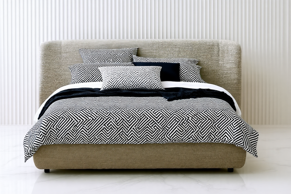 CURVATURE (AUSSIE MADE) UPHOLSTERED ENSEMBLE BED BASE COLECTION - ASSORTED FABRICS AND COLOURS - STARTING FROM $699