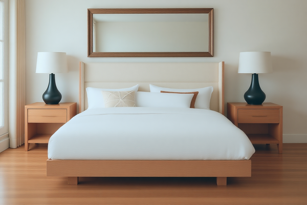 ITALIANO (AUSSIE MADE) BEDROOM COLLECTION - FABRIC / SOLID TIMBER / TASSIE OAK VENEER / TASSIE OAK HARDWOOD COMBINATION - ASSORTED PAINTED COLOURS - STARTING FROM $1999
