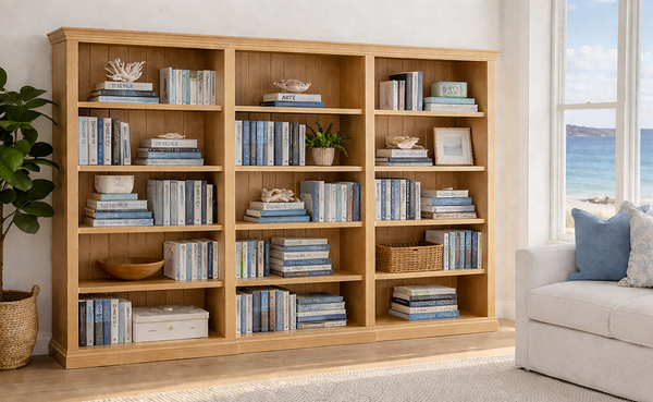 ANTALYA (AUSSIE MADE) TRIPLE HIGHLINE BOOKCASE PIGEON PAIRED COLLECTION - ASSORTED COLOURS