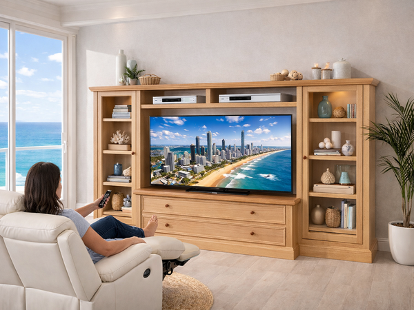 ASHTON (AUSSIE MADE) 2 DOOR / 2 DRAWER TV ENTERTAINMENT UNIT - ASSORTED COLOURS - STARTING FROM $2999
