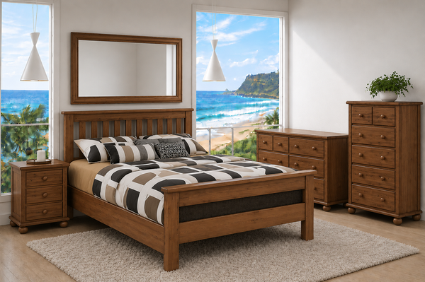 CRONULLA / FEDERATION (AUSSIE MADE) 2 RAIL FOOT END BEDROOM COLLECTION - ASSORTED COLOURS - STARTING FROM $799