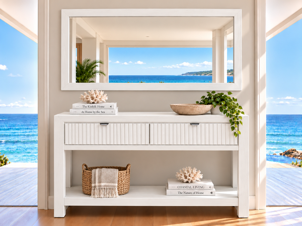 EDAN (AUSSIE MADE) 2 or 3 DRAWER HALL / CONSOLE TABLE with MAGAZINE RACK COLLECTION - ASSORTED COLOURS - STARTING FROM $999