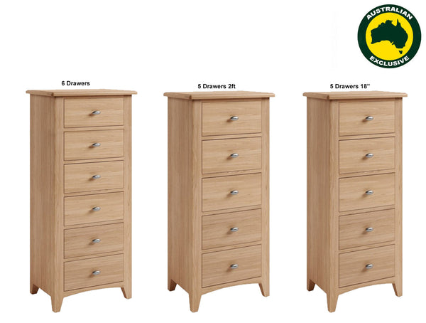 ELEGANCE (AUSSIE MADE) NARROWBOY COLLECTION - TASSIE OAK COMBINATION - ASSORTED STAINED COLOURS - STARTING FROM $1199