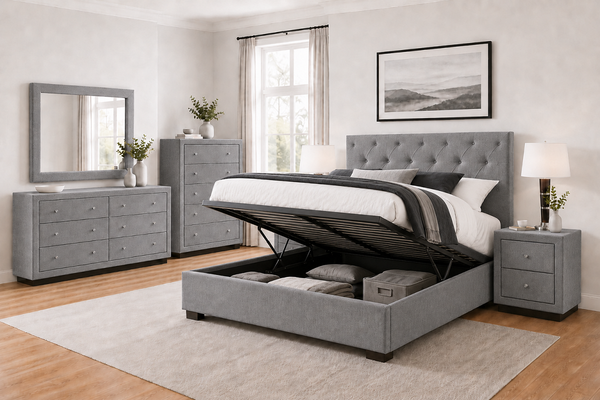 FLOWER (AUSSIE MADE) UPHOLSTERED BEDROOM COLLECTION – ASSORTED FABRICS & COLOURS - STARTING FROM $999