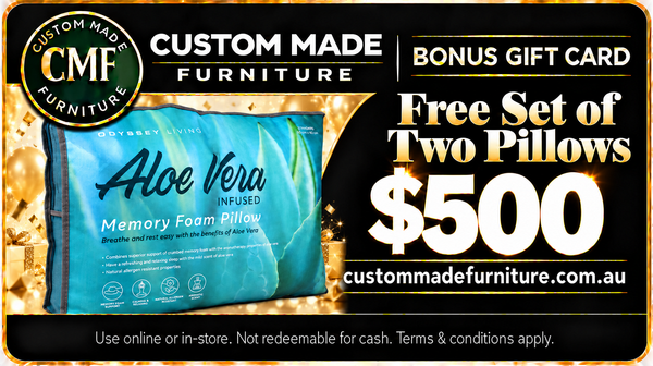 ALOE VERA PILLOWS (AUSSIE MADE) SET OF 2 - REDEEM WITH $500 BONUS GIFT CARD DOLLARS