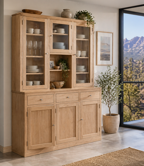 JOE (AUSSIE MADE) 5 DOOR / 3 DRAWER BUFFET & HUTCH (DRESSER) COLLECTION - ASSORTED COLOURS - STARTING FROM $1799