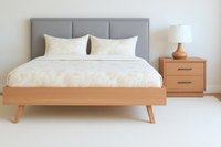 ALEXA (AUSSIE MADE) SCANDI FABRIC AND HARDWOOD BEDROOM COLLECTION - ASSORTED COLOURS - STARTING FROM $2499