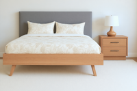 ALEXA (AUSSIE MADE) SCANDI FABRIC AND HARDWOOD BEDROOM COLLECTION - ASSORTED COLOURS - STARTING FROM $2499