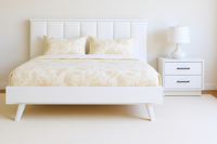 ALEXA (AUSSIE MADE) SCANDI FABRIC AND HARDWOOD BEDROOM COLLECTION - ASSORTED COLOURS - STARTING FROM $2499
