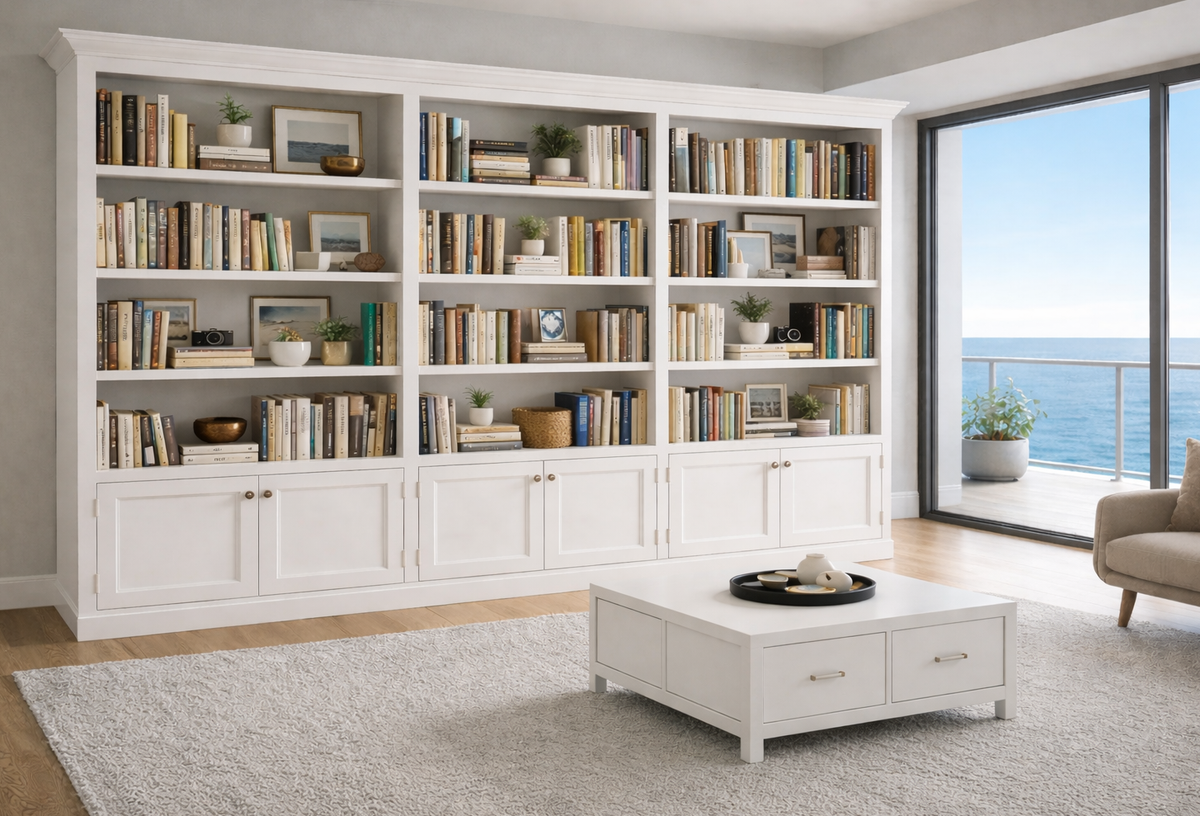 BAYSIDE (AUSSIE MADE) TRIPLE HIGHLINE 6 DOOR BOOKCASE PIGEON PAIRED COLLECTION - ASSORTED COLOURS - STARTING FROM $2499