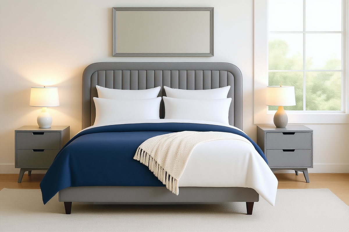 TUCKERED (AUSSIE MADE) UPHOLSTERED BEDROOM COLLECTION – ASSORTED FABRICS AND COLOURS - STARTING FROM $499