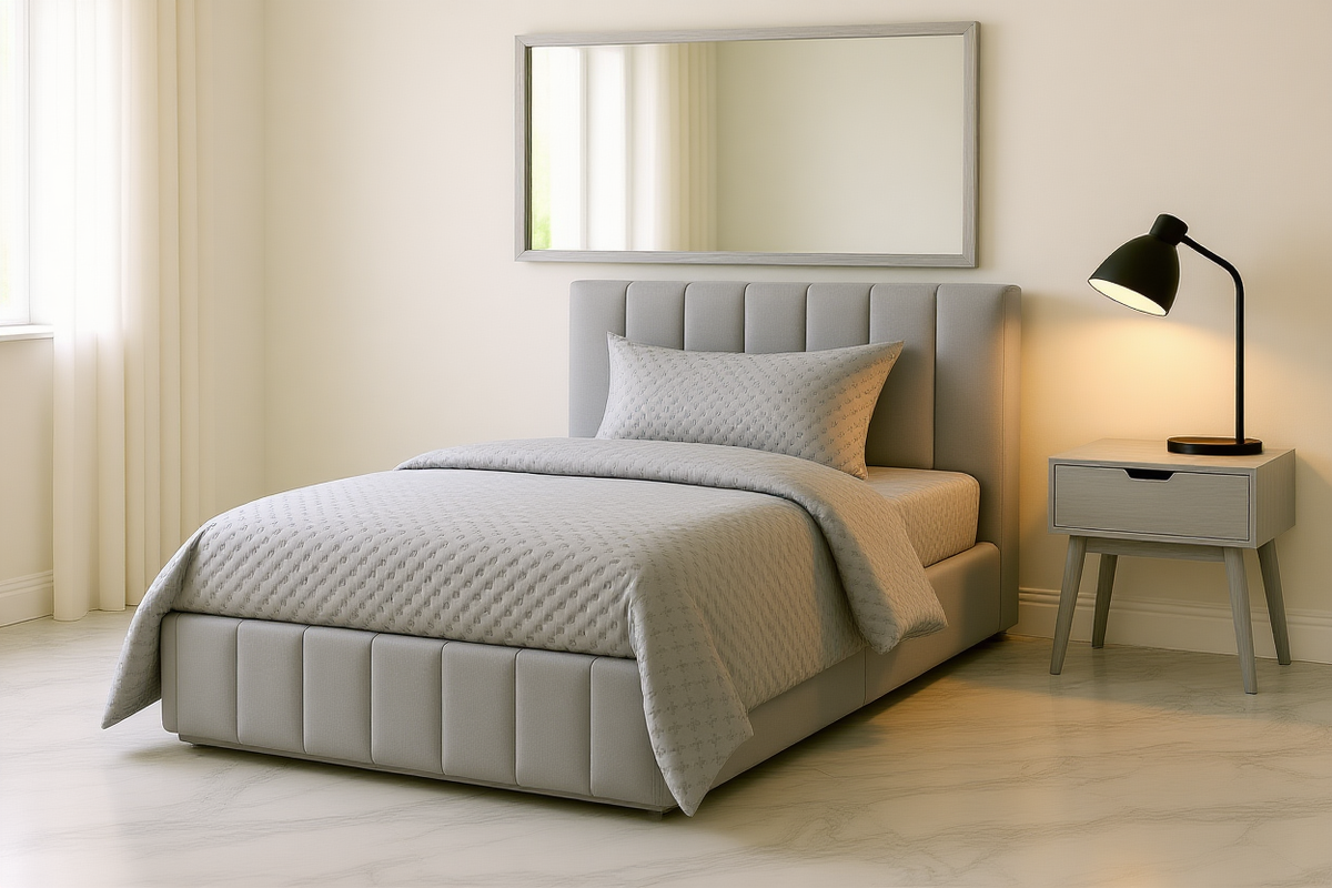 ELITE (AUSSIE MADE) UPHOLSTERED BEDROOM COLLECTION - ASSORTED FABRICS AND COLOURS - STARTING FROM $699