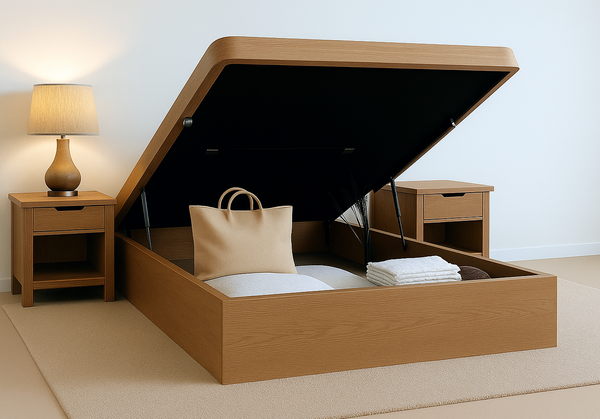 ENCORE (AUSSIE MADE) ENSEMBLE  BOARD BASE WITH GAS LIFT UNDERBED STORAGE (BOARDBASE) COLLECTION - ASSORTED STAINED COLOURS - STARTING FROM $1199