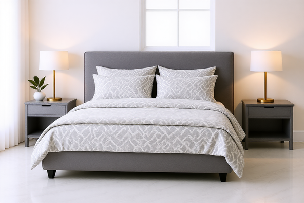 GLEEMAN (AUSSIE MADE) UPHOLSTERED BEDROOM COLLECTION - ASSORTED FABRICS AND COLOURS - STARTING FROM $799