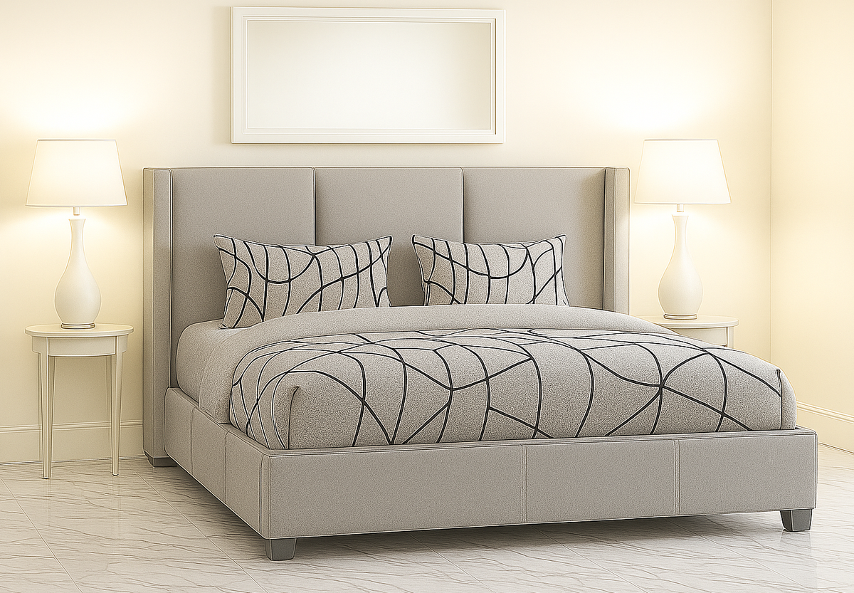 RADIANCE (AUSSIE MADE) UPHOLSTERED BEDROOM COLLECTION – ASSORTED FABRICS & COLOURS - STARTING FROM $999