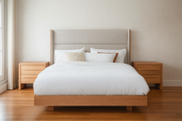 ITALIANO (AUSSIE MADE) BEDROOM COLLECTION - FABRIC / SOLID TIMBER / TASSIE OAK VENEER / TASSIE OAK HARDWOOD COMBINATION - ASSORTED PAINTED COLOURS - STARTING FROM $1999