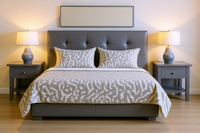 ANGLO (AUSSIE MADE) UPHOLSTERED BEDROOM COLLECTION - ASSORTED FABRICS AND COLOURS - STARTING FROM $499