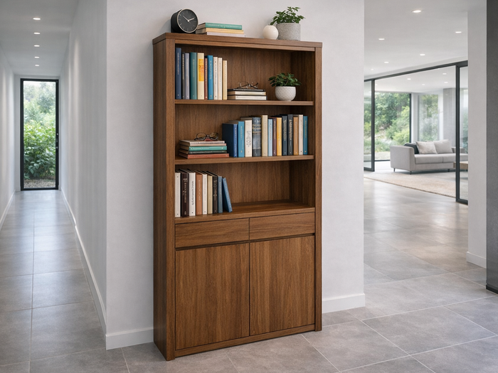 ABBOTSFORD (AUSSIE MADE) HIGHLINE BOOKCASE WITH DOORS COLLECTION - ASSORTED COLOURS - STARTING FROM $1299