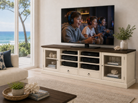 AGATHA (AUSSIE MADE) 2 DOOR / 2 DRAWER LOWLINE TV UNIT COLLECTION - ASSORTED COLOURS - STARTING FROM $1499