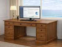 ALASKA (AUSSIE MADE) 8 DRAWER DESK WITH FILING DRAWERS COLLECTION - ASSORTED COLOURS - STARTING FROM $1999