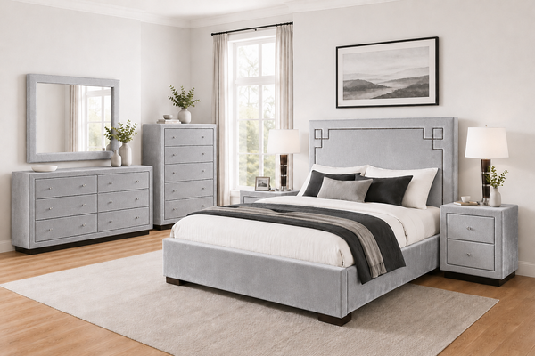 ALLY (AUSSIE MADE) UPHOLSTERED BEDROOM COLLECTION – ASSORTED FABRICS & COLOURS - STARTING FROM $1499