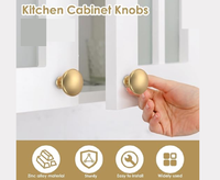 AMAZON SINGLE POINT 28MM MATT ZINC METAL ROUND GOLD KNOBS - GOLD