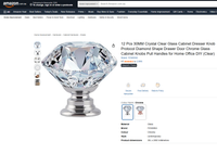DIAMONTE SINGLE POINT 30MM ROUND KNOB - CLEAR