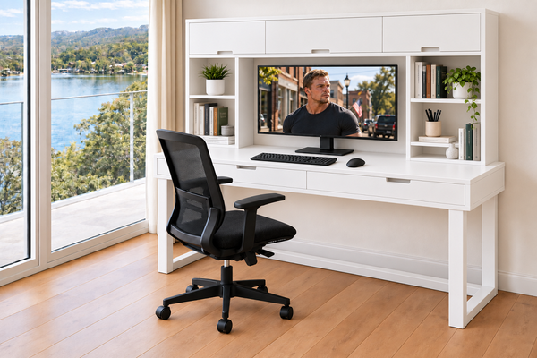 ANGLESEA (AUSSIE MADE) 3 DOOR / 2 DRAWER DESK WITH HUTCH COLLECTION - ASSORTED COLOURS - STARTING FROM $1499