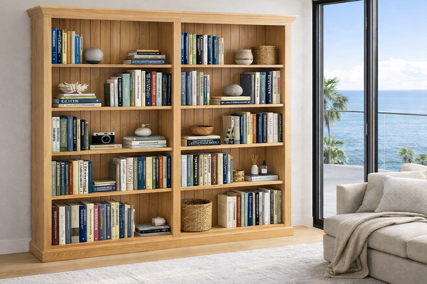 ANTALYA (AUSSIE MADE) DOUBLE HIGHLINE BOOKCASE COLLECTION - PIGEON PAIRED - ASSORTED COLOURS - STARTING FROM $999