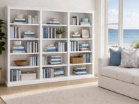ANTALYA (AUSSIE MADE) TRIPLE HIGHLINE BOOKCASE PIGEON PAIRED COLLECTION - ASSORTED COLOURS