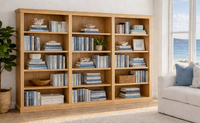 ANTALYA (AUSSIE MADE) TRIPLE HIGHLINE BOOKCASE PIGEON PAIRED COLLECTION - ASSORTED COLOURS