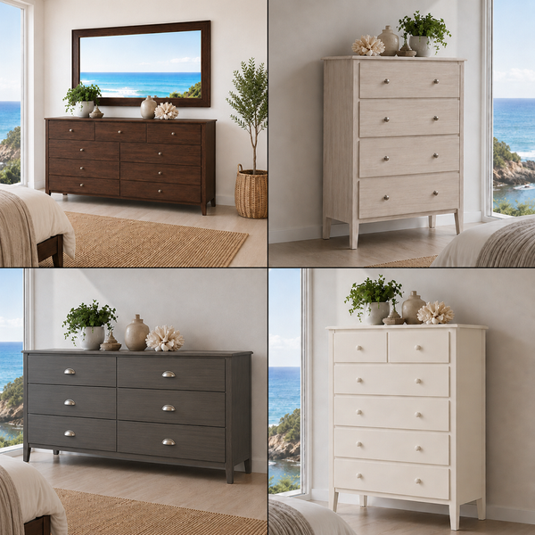 ARIANNE (AUSSIE MADE) CHEST OF DRAWERS COLLECTION  - ASSORTED COLOURS - STARTING FROM $399