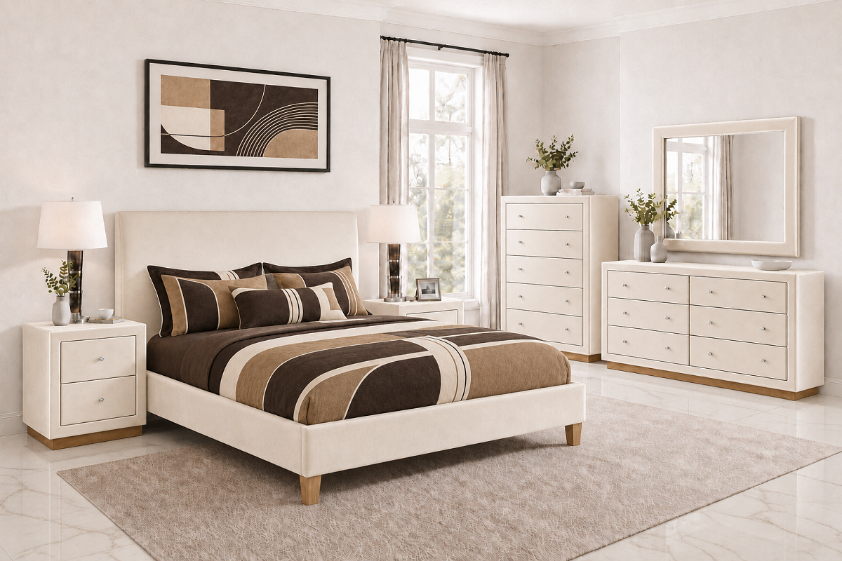 RASHFORD (AUSSIE MADE) UPHOLSTERED BEDROOM COLLECTION – ASSORTED FABRICS & COLOURS - STARTING FROM $999