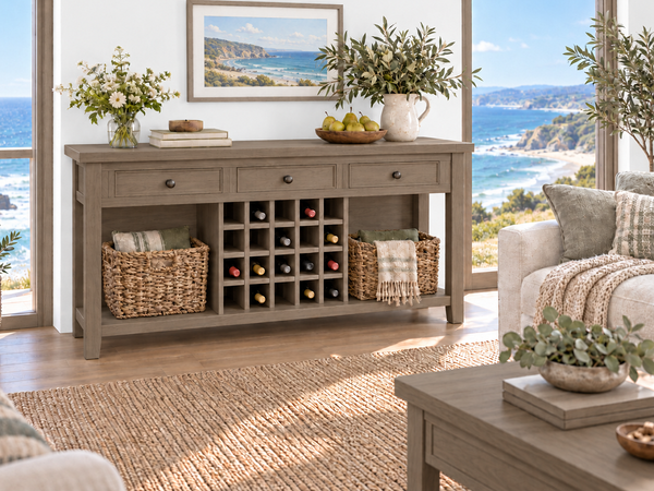 ASHTON (AUSSIE MADE) 3 DRAWER / 15 WINE BOTTLE BUFFET COLLECTION - ASSORTED COLOURS - STARTING FROM $2499