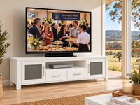 ASHWOOD (AUSSIE MADE) 2 DOOR / 2 DRAWER LOWLINE TV UNIT COLLECTION - ASSORTED COLOURS - STARTING FROM $1499