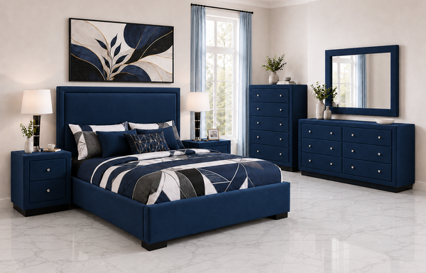 ASHER (AUSSIE MADE) UPHOLSTERED BEDROOM COLLECTION – ASSORTED FABRICS & COLOURS - STARTING FROM $999