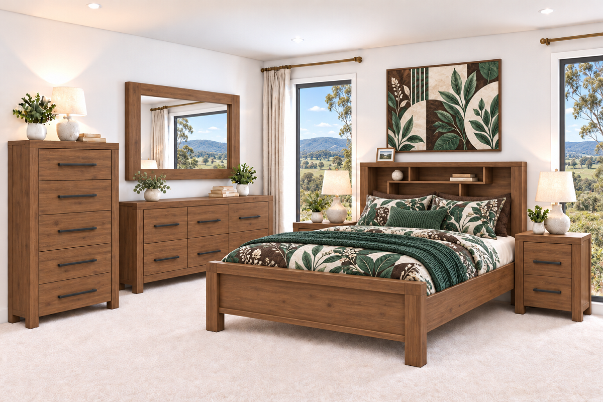 AUGUSTA (AUSSIE MADE) BOOKEND BEDROOM COLLECTION - ASSORTED COLOURS - STARTING FROM $999