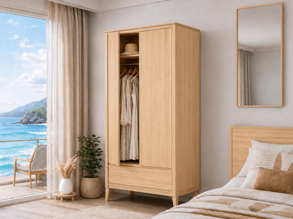 AVOCA (AUSSIE MADE) 2 DOOR / 1 DRAWER WARDROBE COLLECTION - ASSORTED COLOURS - STARTING FROM $1299