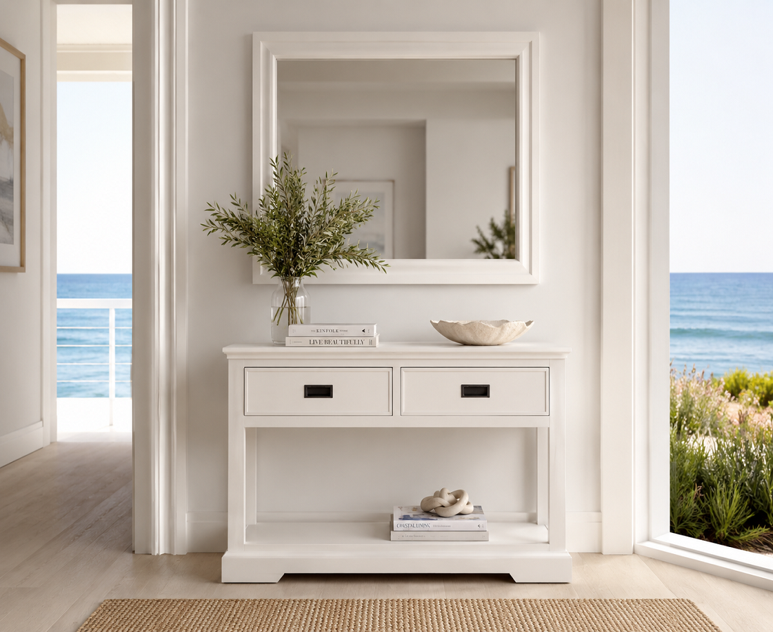 BALMAIN (AUSSIE MADE) 2 OR 3 DRAWER CONSOLE TABLE COLLECTION - ASSORTED COLOURS - STARTING FROM $799