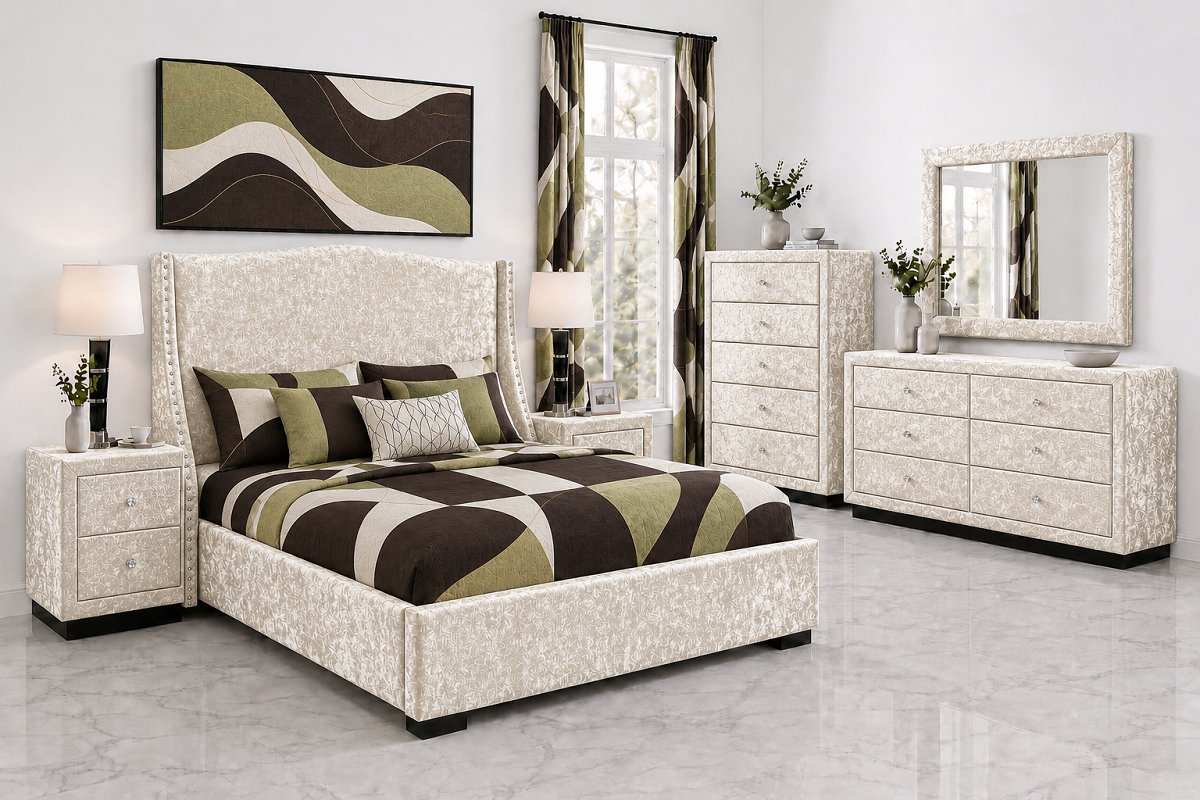 BALMAIN (AUSSIE MADE) UPHOLSTERED BEDROOM COLLECTION – ASSORTED FABRICS & COLOURS - STARTING FROM $999