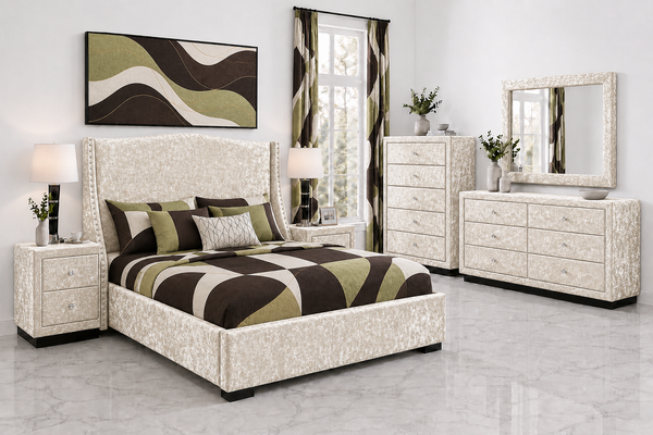 BALMAIN (AUSSIE MADE) UPHOLSTERED BEDROOM COLLECTION – ASSORTED FABRICS & COLOURS - STARTING FROM $999