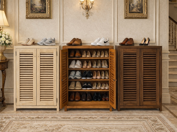 BANDY (AUSSIE MADE) SHOE CABINET WITH 2 LATTICE DOORS COLLECTION - ASSORTED COLOURS - STARTING FROM $599