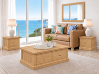 BANKSIDE (AUSSIE MADE) COFFEE & LAMP TABLE with DRAWERS COLLECTION - ASSORTED COLOURS - STARTING FROM $699