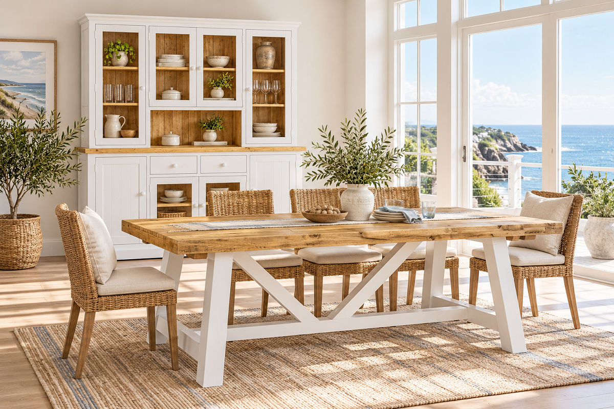 BANKSIDE (AUSSIE MADE) DINING TABLE COLLECTION - ASSORTED COLOURS - STARTING FROM $1999