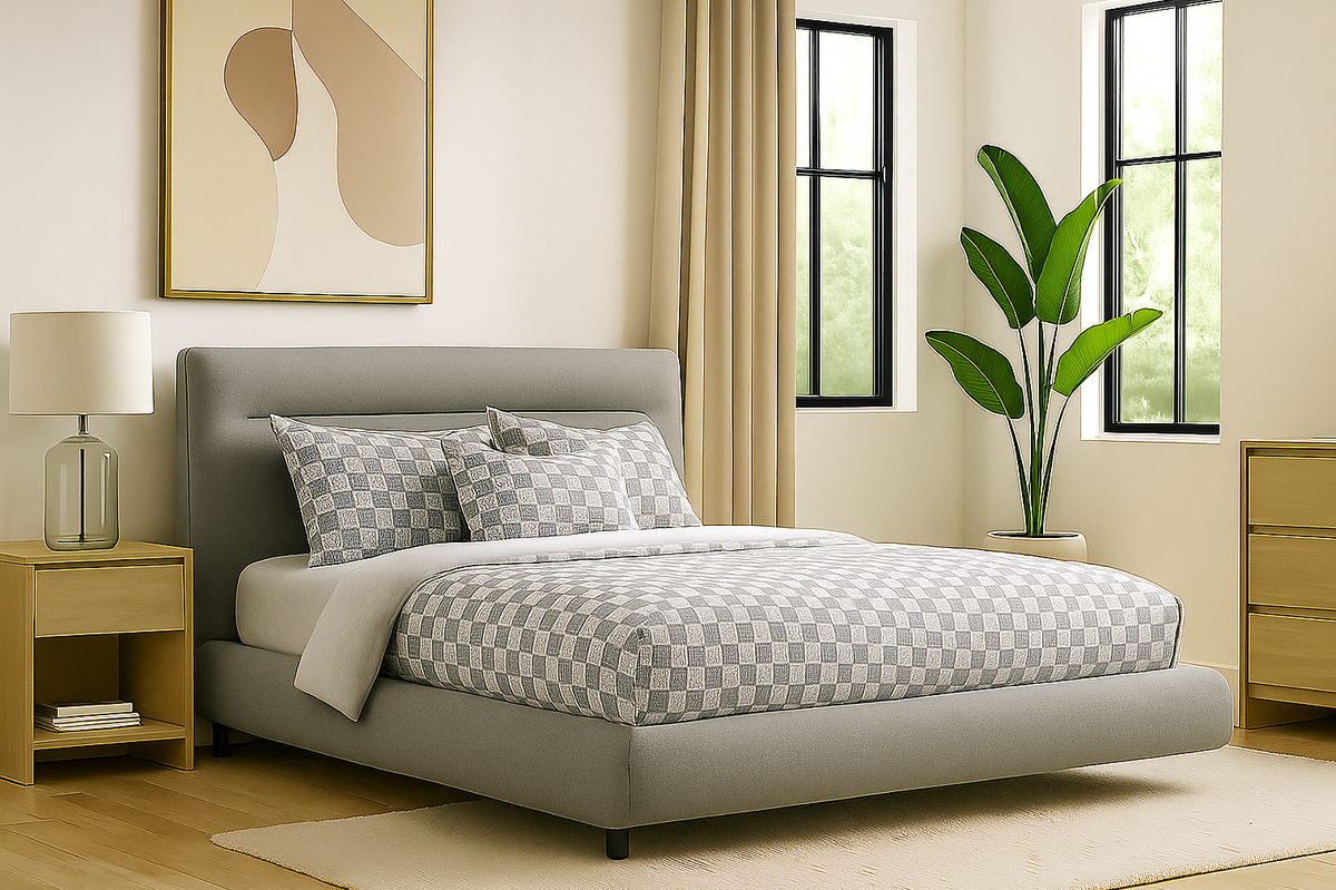 BARCELONA (AUSSIE MADE) FLOATING UPHOLSTERED BEDROOM COLLECTION – ASSORTED FABRICS & COLOURS - STARTING FROM $1499