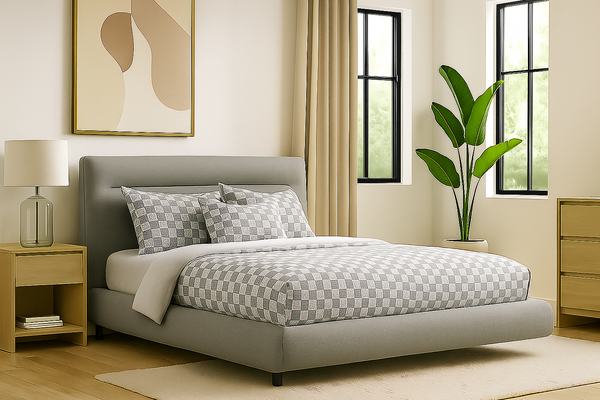 BARCELONA (AUSSIE MADE) FLOATING UPHOLSTERED BEDROOM COLLECTION – ASSORTED FABRICS & COLOURS - STARTING FROM $1499