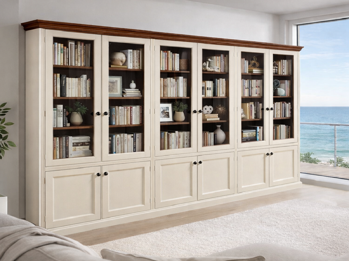 BAYSIDE (AUSSIE MADE) 12 DOOR LIBRARY UNIT GLASS / TIMBER DOORS COLLECTION - ASSORTED COLOURS - STARTING FROM $4499