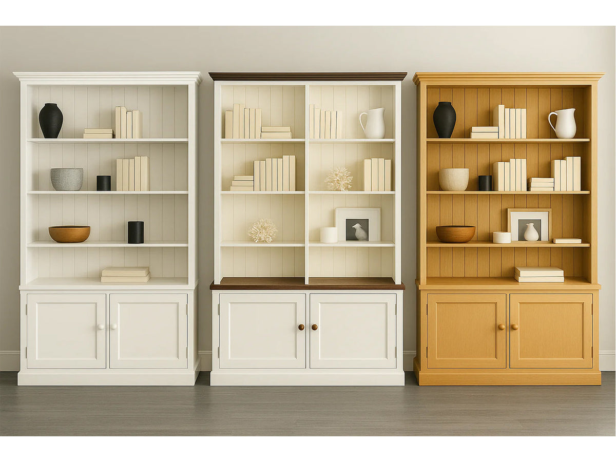 BAYSIDE (AUSSIE MADE) HIGHLINE BOOKCASE WITH 2 DOORS COLLECTION - ASSORTED COLOURS - STARTING FROM $799