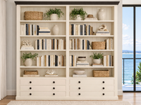 BAYSIDE (AUSSIE MADE) DOUBLE HIGHLINE 6 DRAWER PIGEON PAIRED BOOKCASE COLLECTION - ASSORTED COLOURS - STARTING FROM $1499