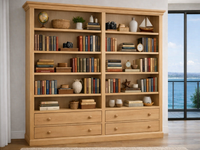 BAYSIDE (AUSSIE MADE) DOUBLE HIGHLINE 4 DRAWER PIGEON PAIRED BOOKCASE COLLECTION - ASSORTED COLOURS - STARTING FROM $1499